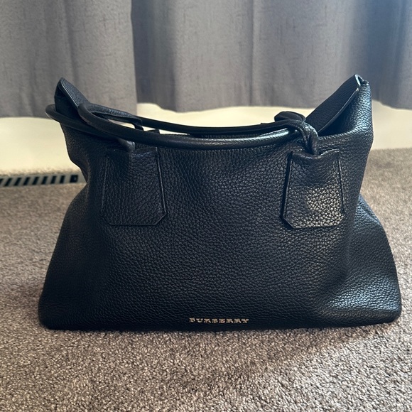 Burberry Handbags - Burberry Black Textured Leather Shoulder Bag